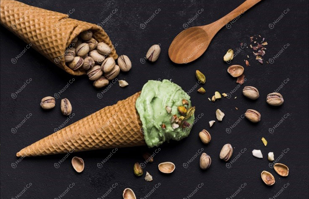 kaal pistachio kernel in ice cream